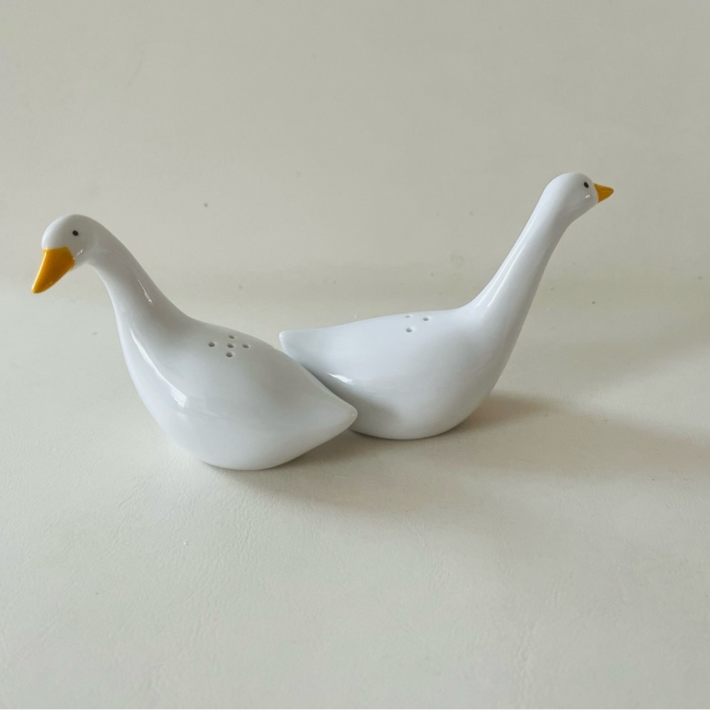 White Duck Salt and Pepper Shakers